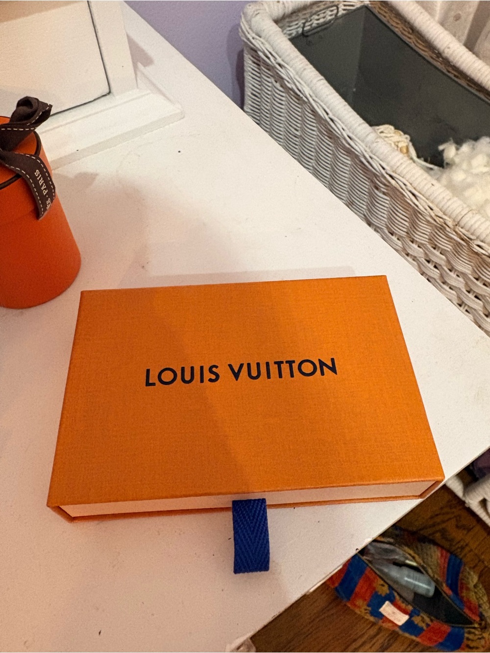 Louis Vuitton Orange Gift Box with Blue Pull-Tab